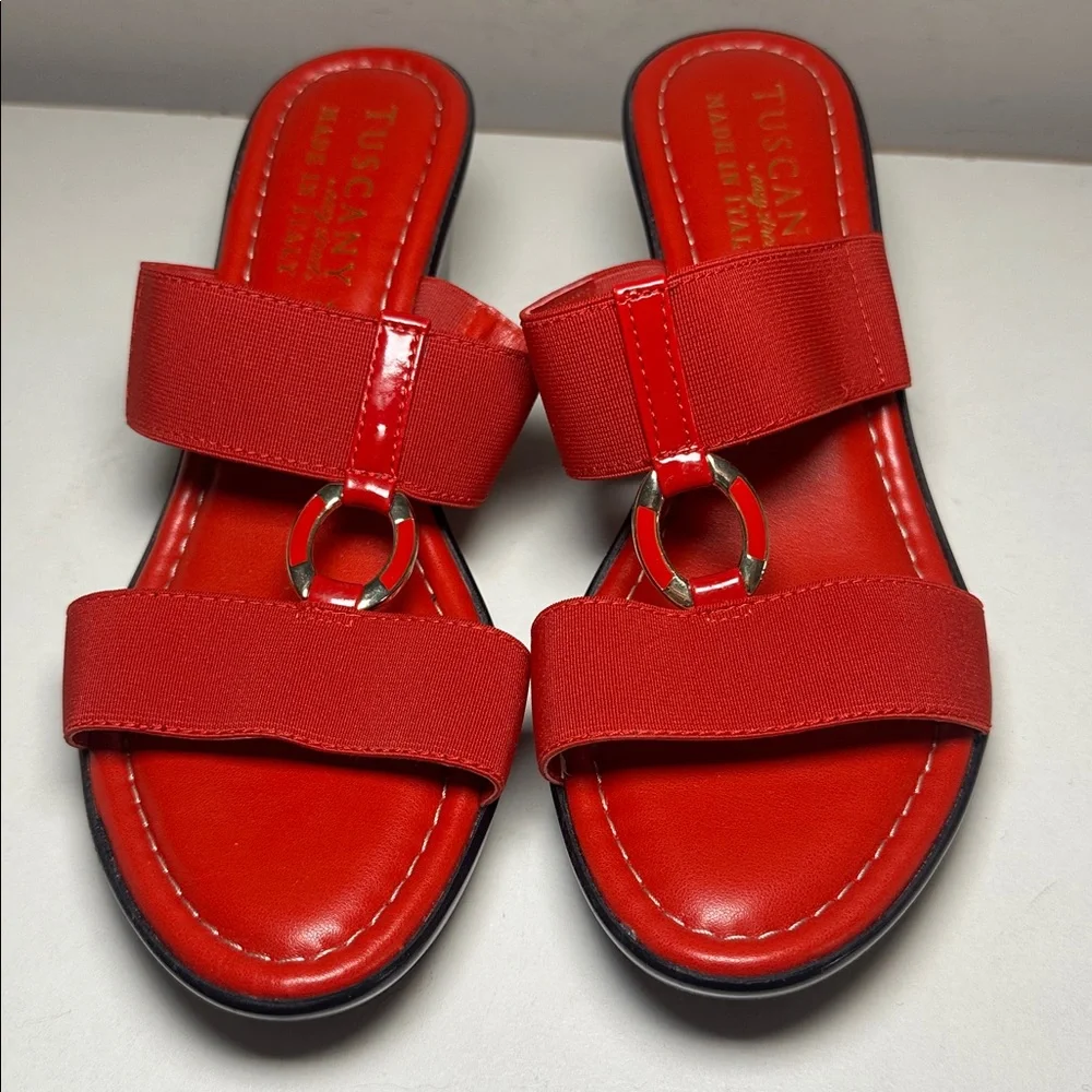 Tuscany New Red Patent Women Sandals - Picture 5 of 9